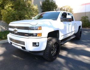 Chevrolet Silverado 2500 Electric Running Boards - Driver + Passenger Side - Go Rhino - VoltStep E1, Dual-Motor, LED, Magnetically-Activated - Textured Black - `15-`19